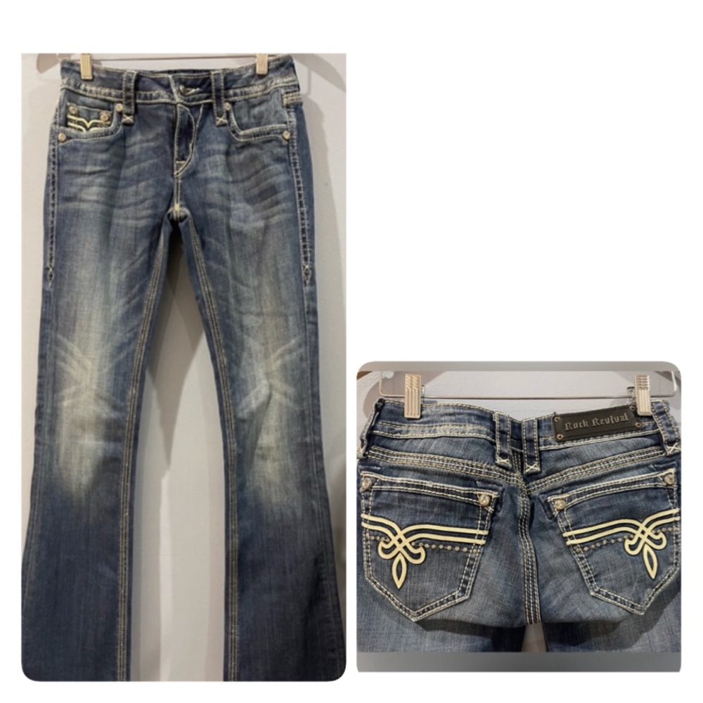 Rock Revival Women’s Embellished Jeans Cameron Boot Cut Size 27